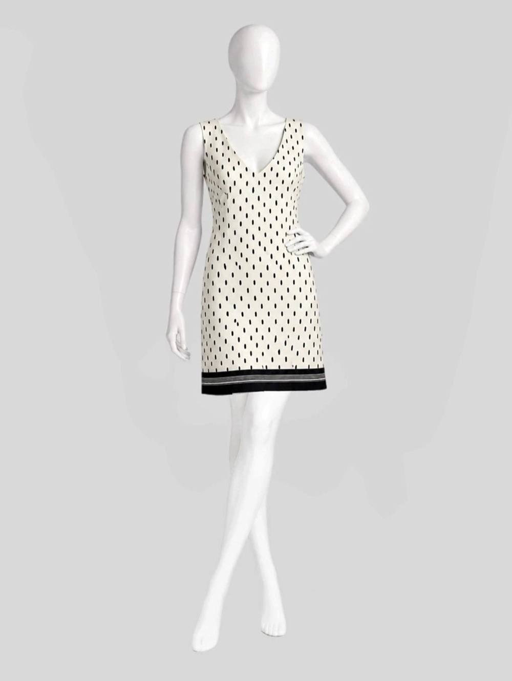Ann Taylor Geometric Mini Dress in White & Black Size 6 Like New